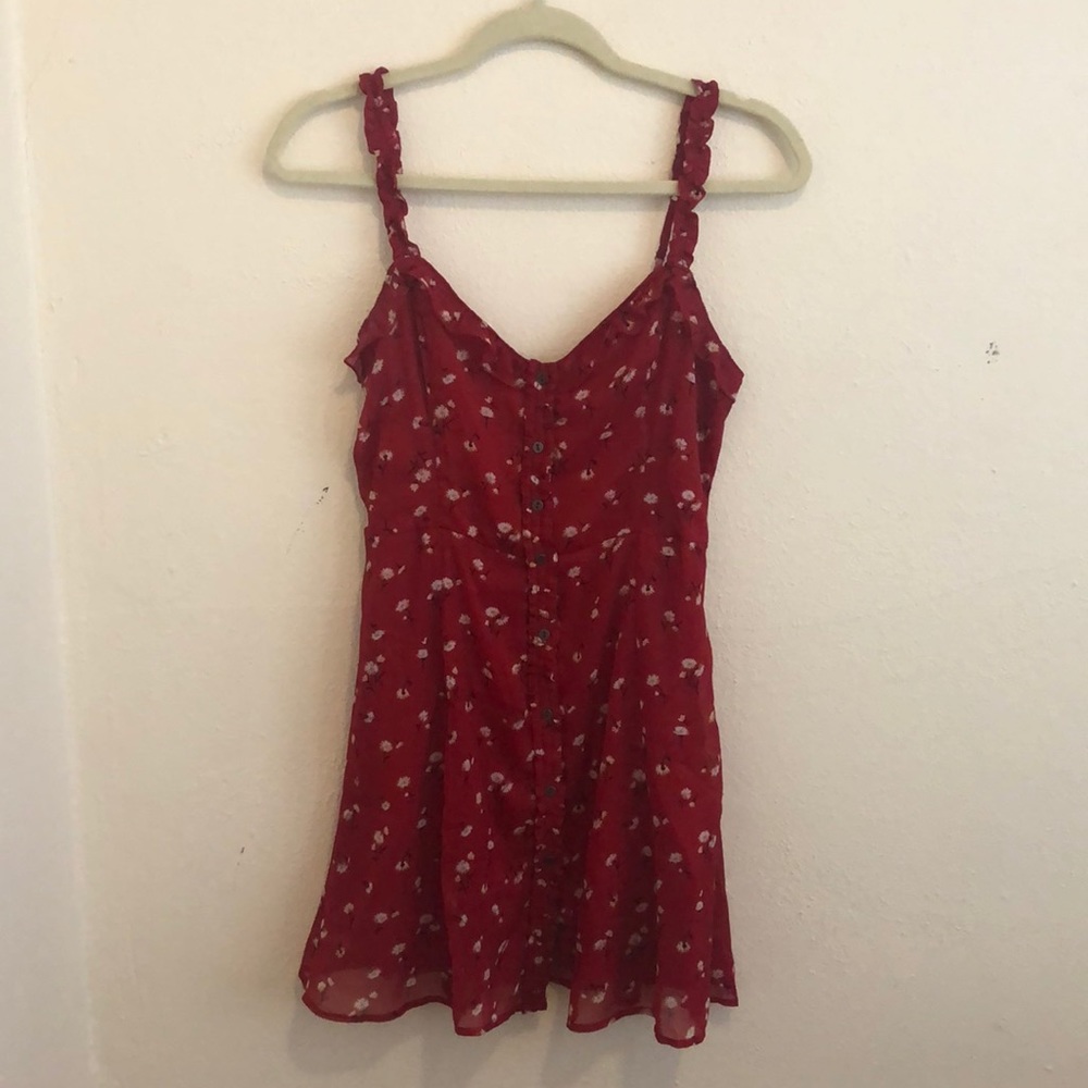 Abercrombie Red Floral Sleeveless Sundress SZ S